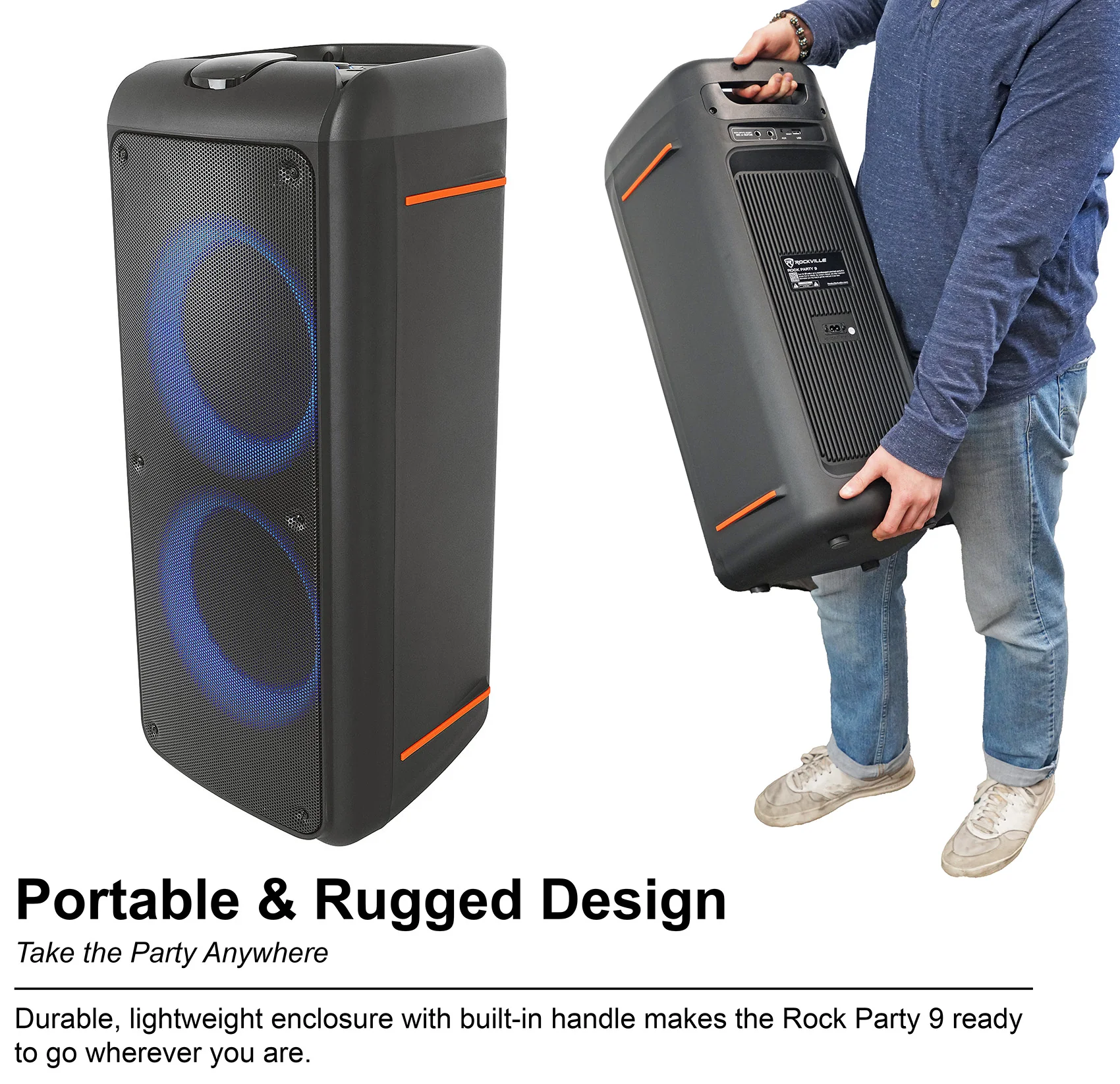 ROCK PARTY 9 Party Speaker Karaoke Bundle with 2 Microphones - Image 15
