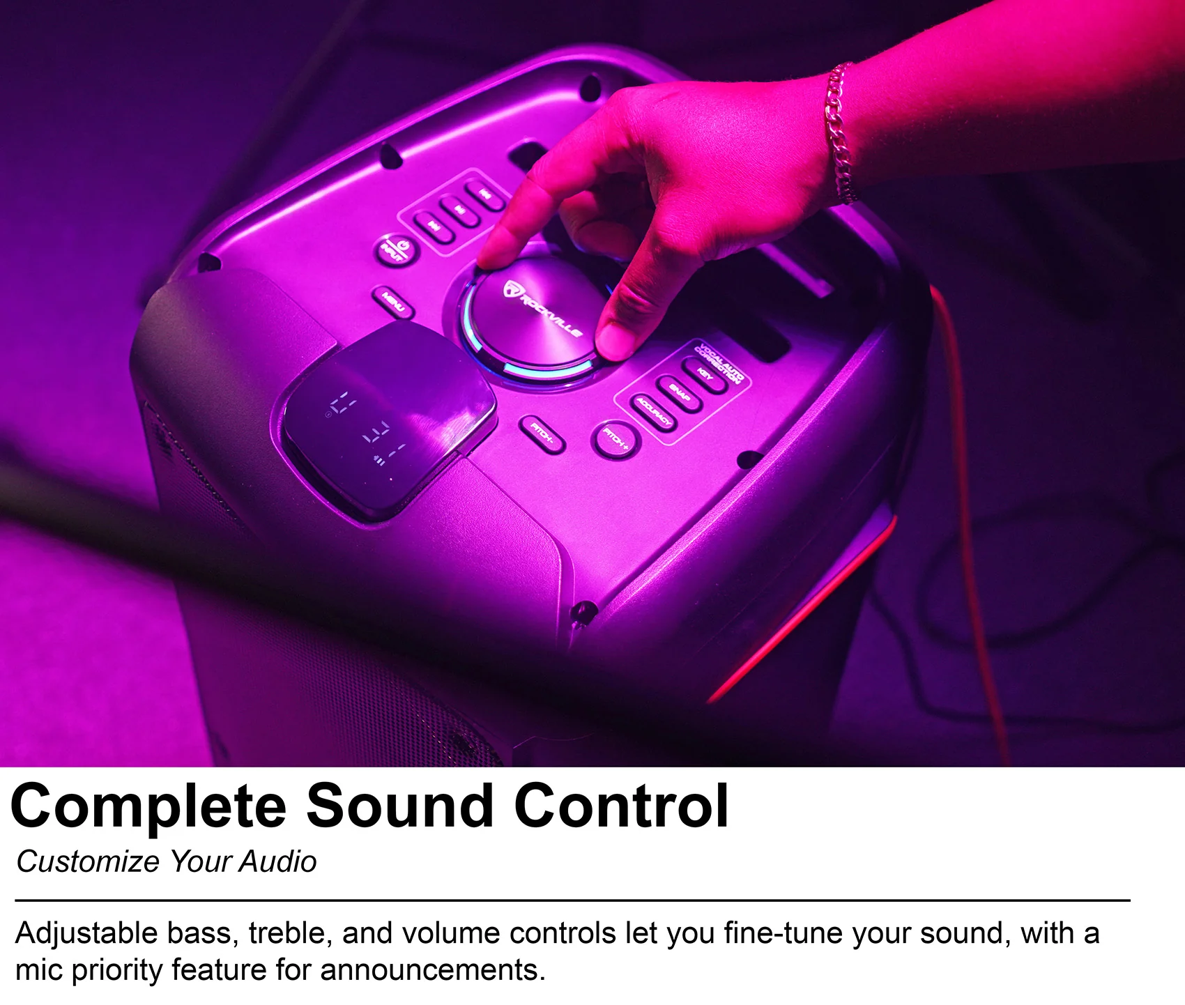 ROCK PARTY 9 Party Speaker Karaoke Bundle with Wireless Microphones - Image 15