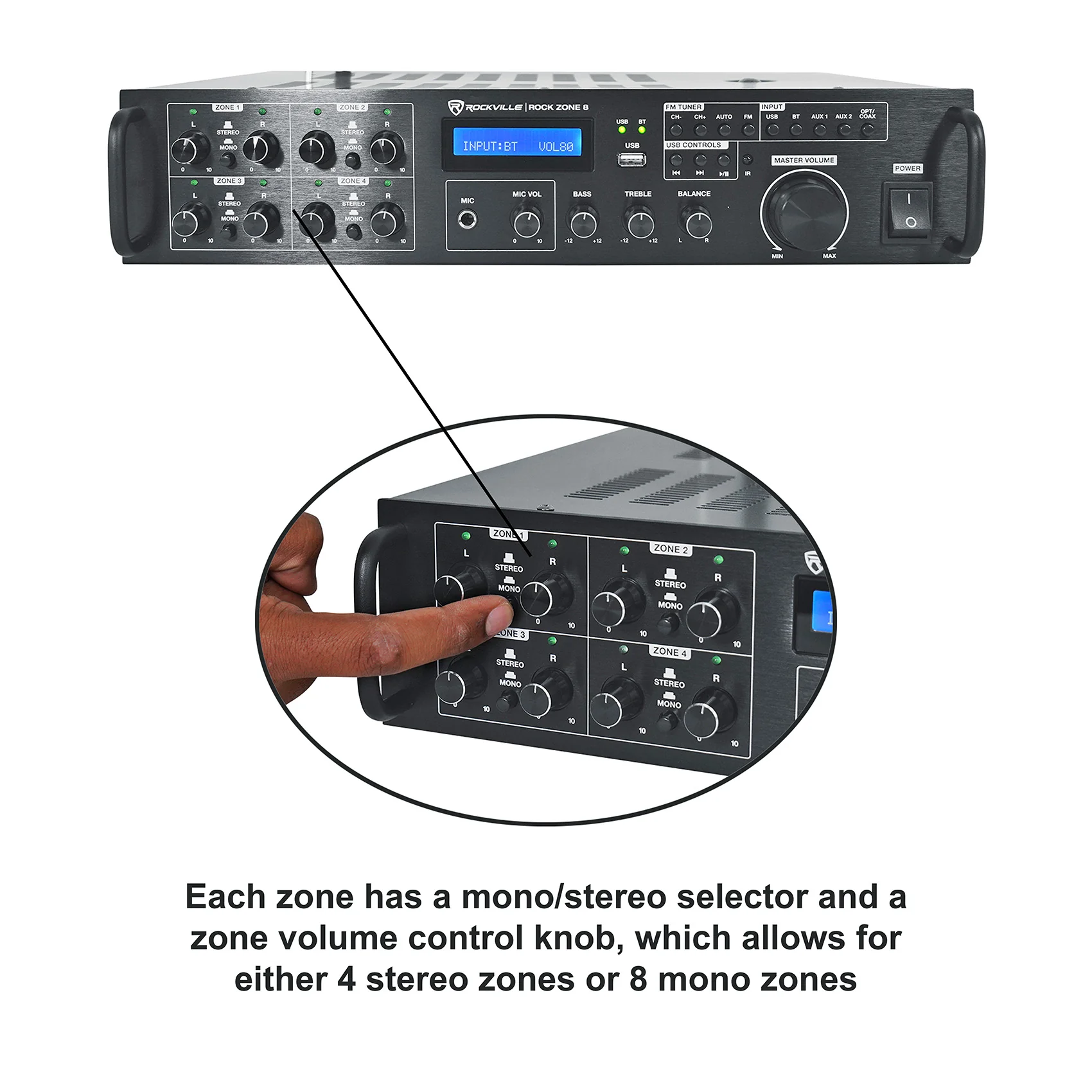 D4-8 Black 8-Pack + Rock Zone 8 Multi‑Room Receiver Bundle - Image 6