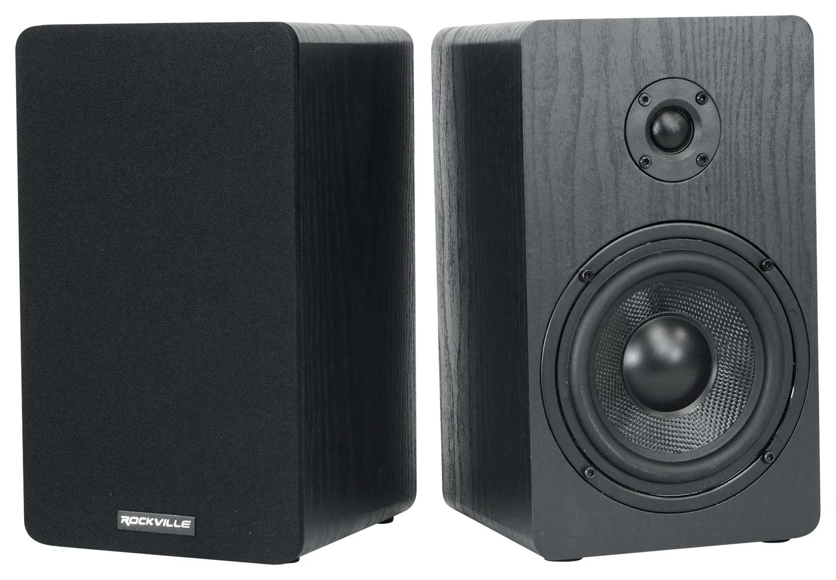 RockShelf 58B Black 2-Pack + RHT28 28" Speaker Stands Bundle - Image 3