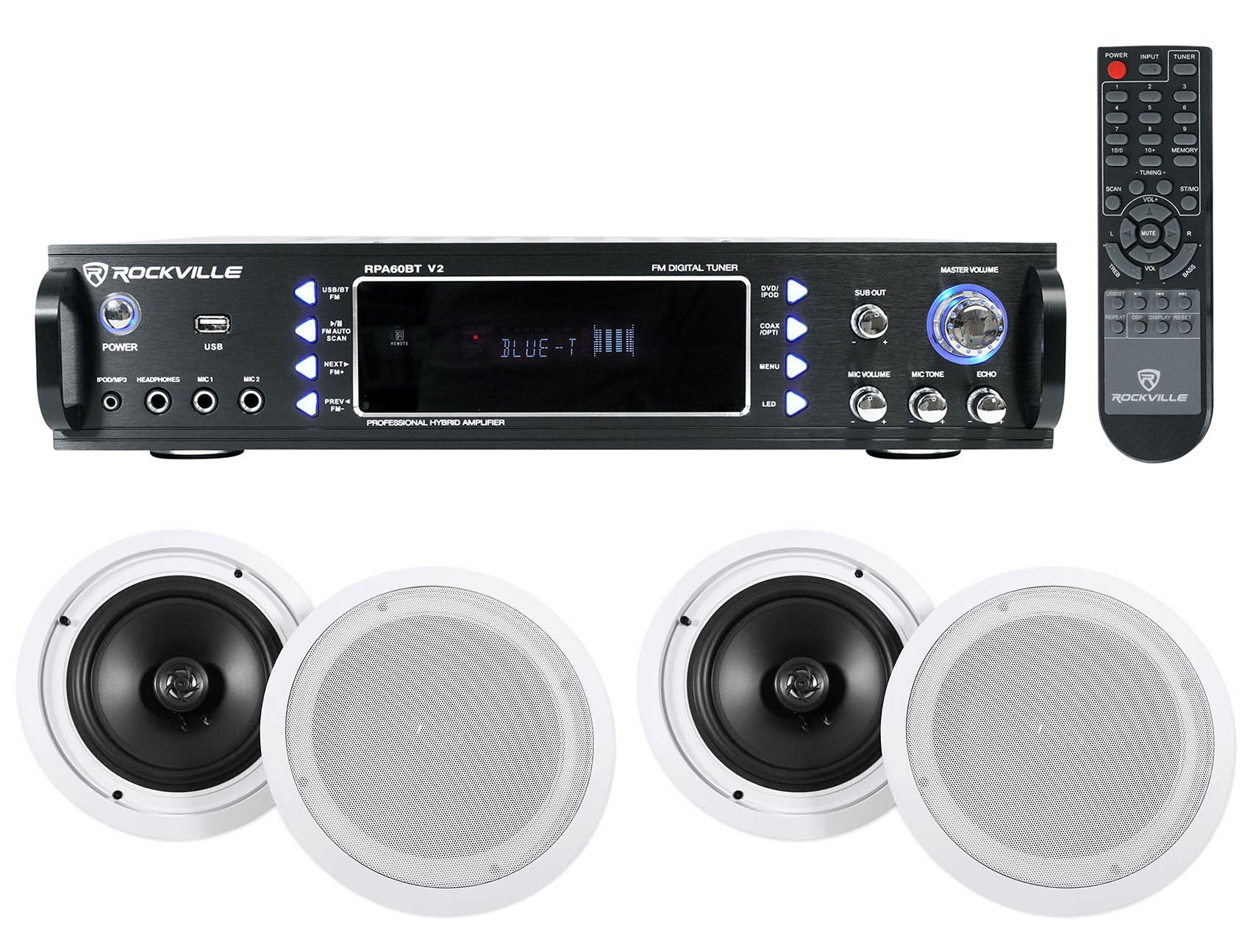RPA60BT 4-Pack + HC85 White In-Ceiling Speakers Bundle
