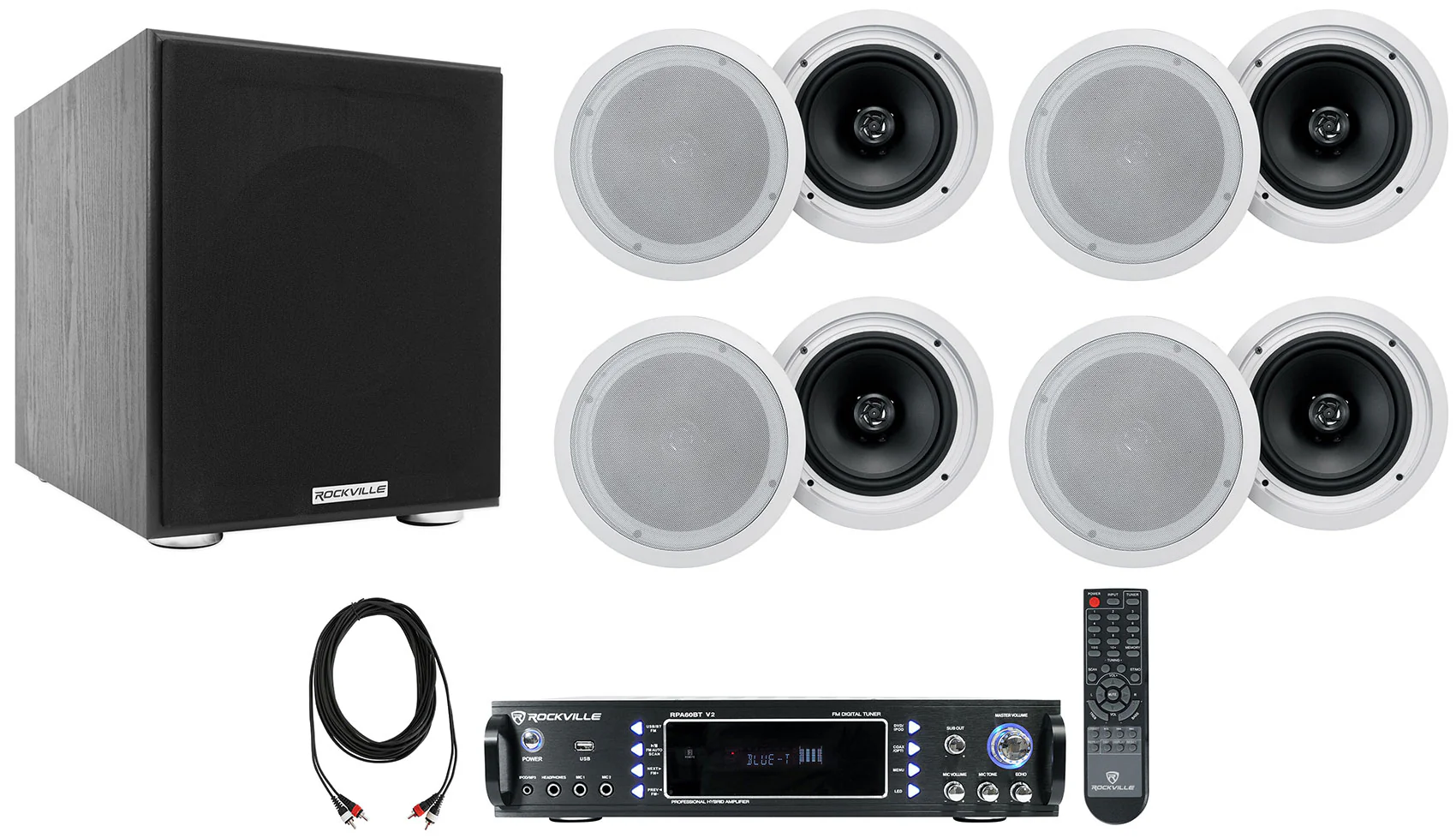 RPA60BT V2 + HC85-16 White 8-Pack + Sub Bundle