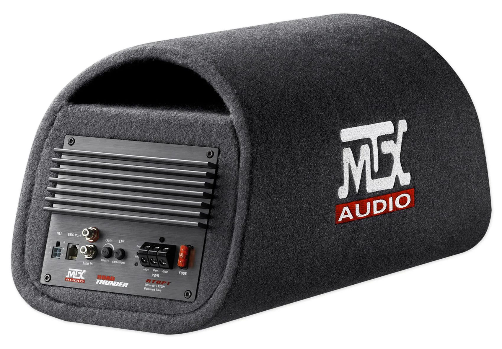 MTX Road Thunder RT8PT 8β 240 Watt Powered Vented/Ported Bass Tube+Amp Wire Kit - Image 6