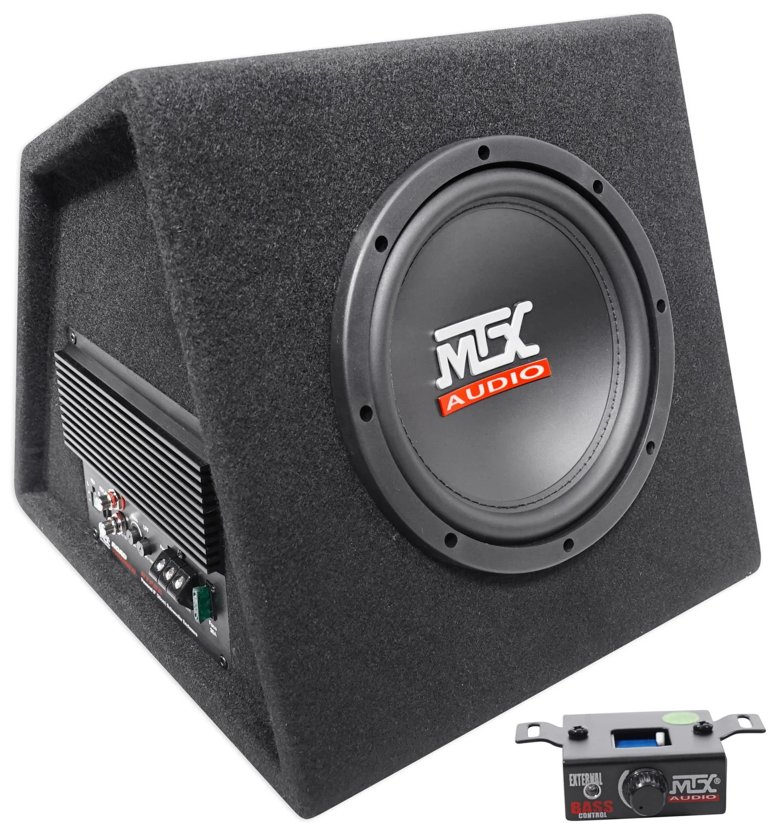 MTX RTP8A 8" 120w RMS Powered Subwoofer In Vented Sub Box Enclosure+Wire Kit - Image 2