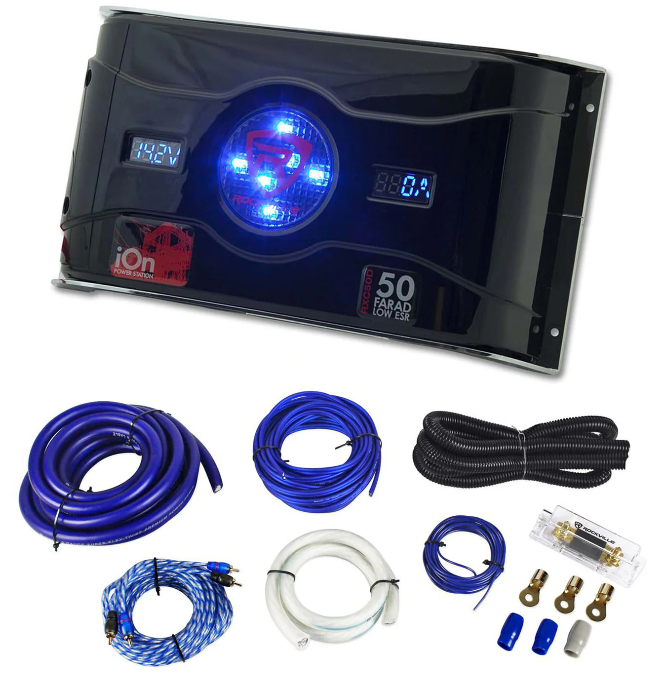 RXC50D + RWK01 0 AWG Amp Kit Bundle