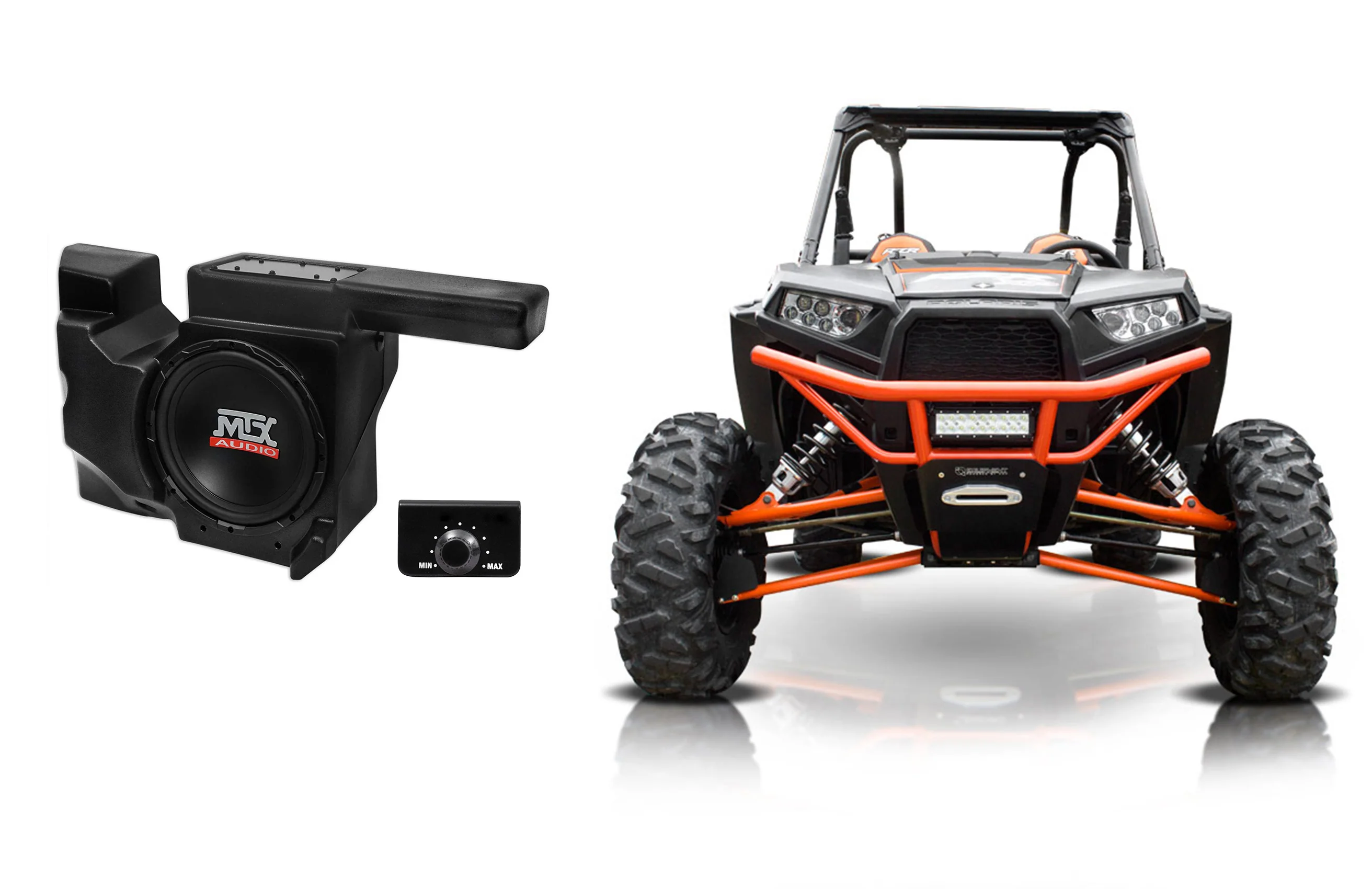 MTX RZRXP-10 10" 500w Subwoofer+Enclosure+8" Tower Speakers for Polaris RZR/UTV - Image 7