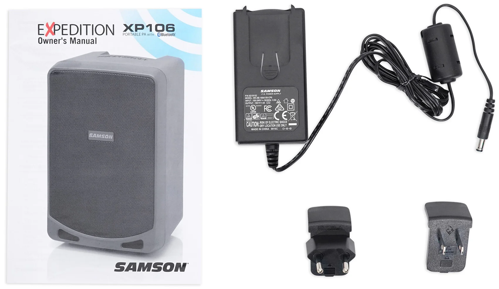 SAMSON XP106WDE 6" Rechargeable Bluetooth PA DJ Speaker+Stands+Headset+Mic+Case - Image 5