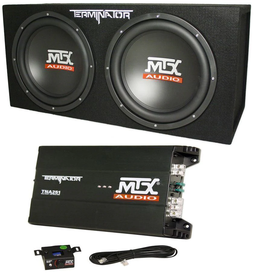 MTX Terminator TNP212D2 Dual 12" Sub Box + NPB3 Bluetooth Boombox Bundle - Image 3