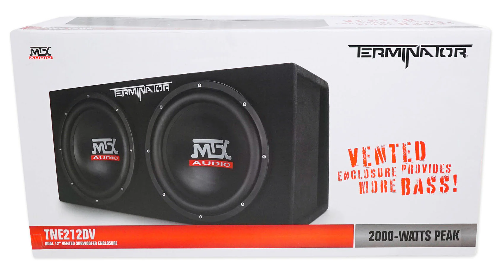 MTX Terminator TNP212DV Dual 12” Subwoofers+Box+Amplifier+Kit+Capacitor+Speaker - Image 15