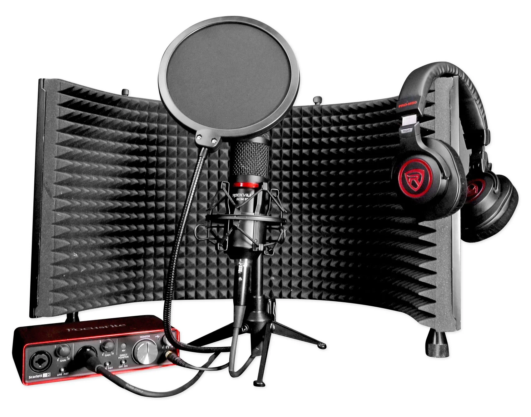Focusrite Vocaster Two Person Podcasting Studio Interface+Headphones+Mics+Stands - Image 6