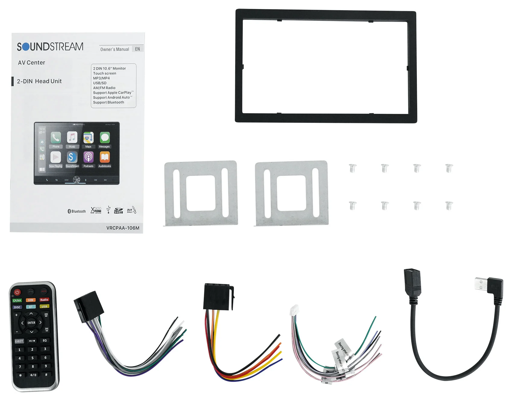 Soundstream VRCPAA-106M 10.6" Monitor Bluetooth/Carplay/Android Receiver+Camera - Image 12