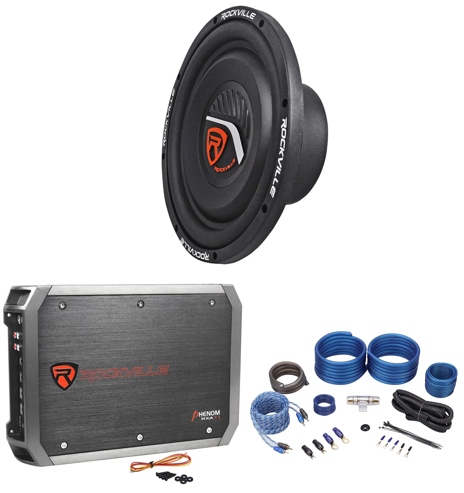 W10T4 Shallow + RXA-T1 Amp & 4‑Ga Kit Bundle