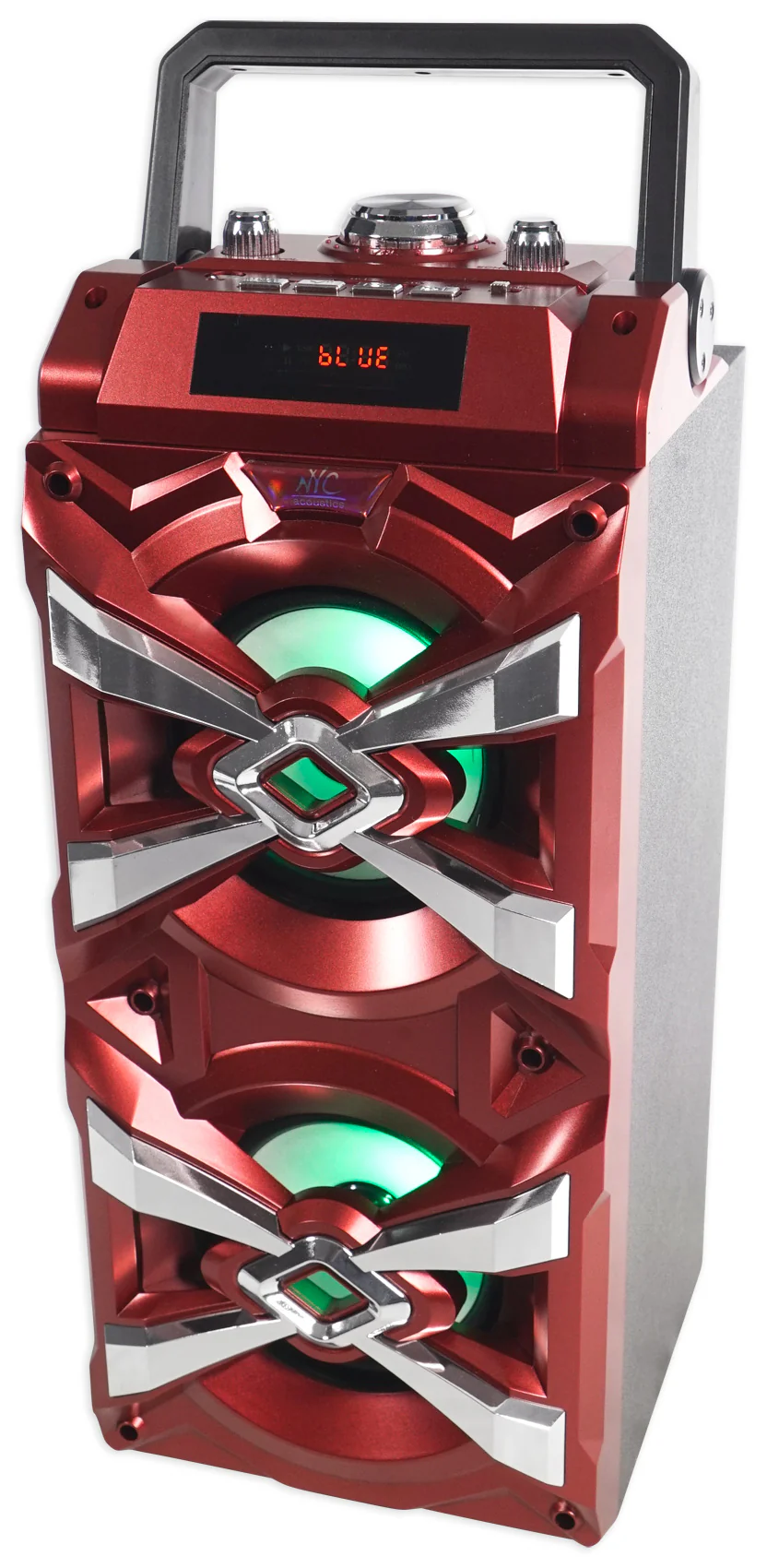 NYC Acoustics X-Tower Dual 4" Bluetooth Speaker w/ Sound Activated LED's+Remote - Image 2