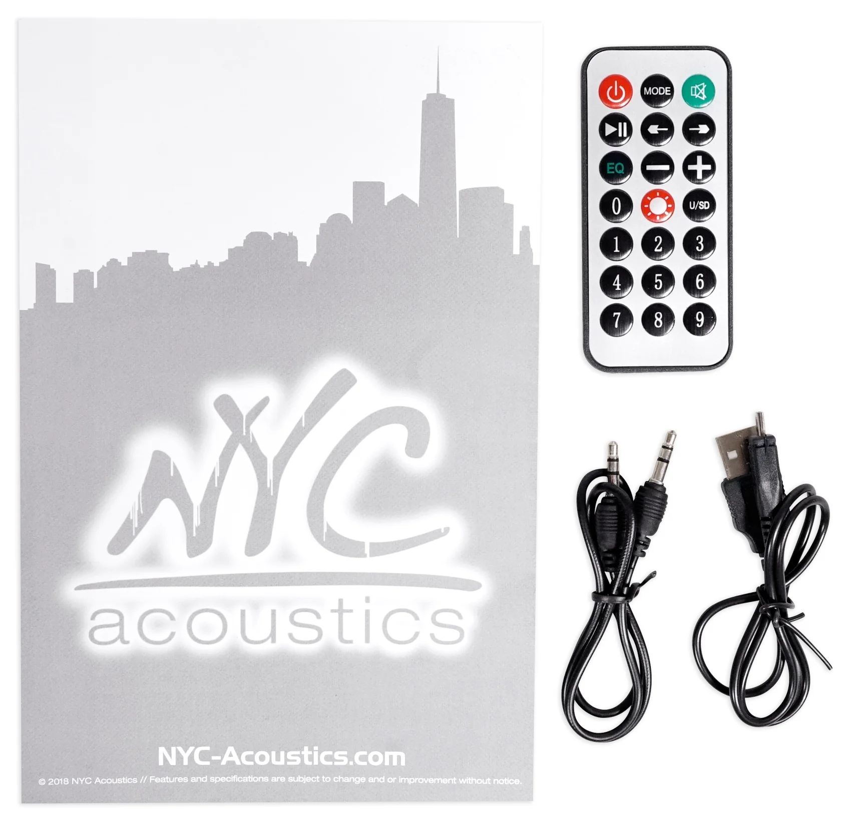 NYC Acoustics X-Tower Dual 4" Bluetooth Speaker w/ Sound Activated LED's+Remote - Image 8