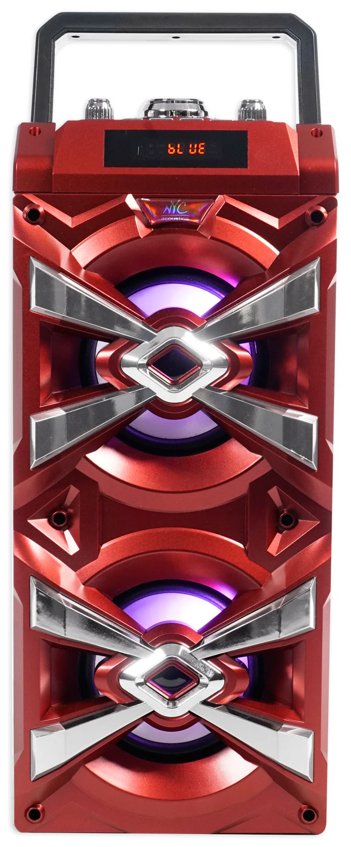 NYC Acoustics X-Tower Bluetooth Karaoke Machine System w/LED's+(2) Wireless Mics - Image 4