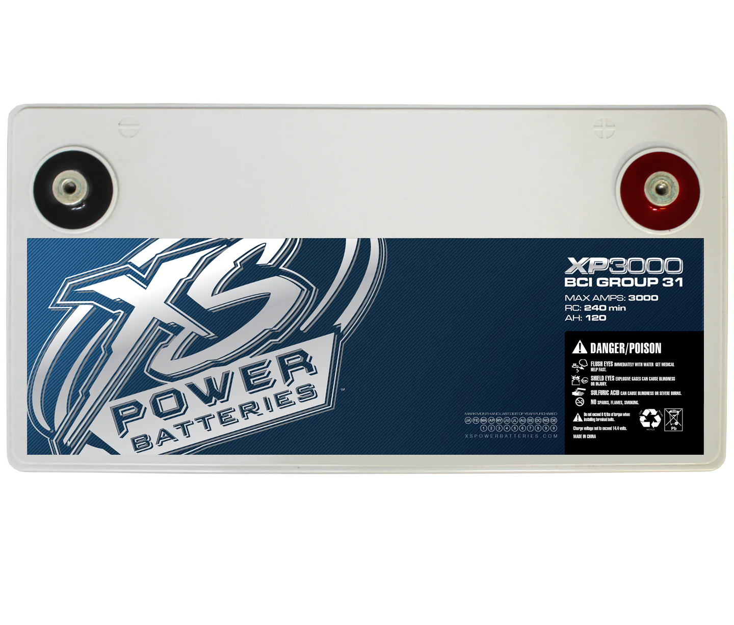 XS Power XP3000 3000 Watt Power Cell + Rockville 4 AWG Blue Power/Ground Wires Bundle - Image 10