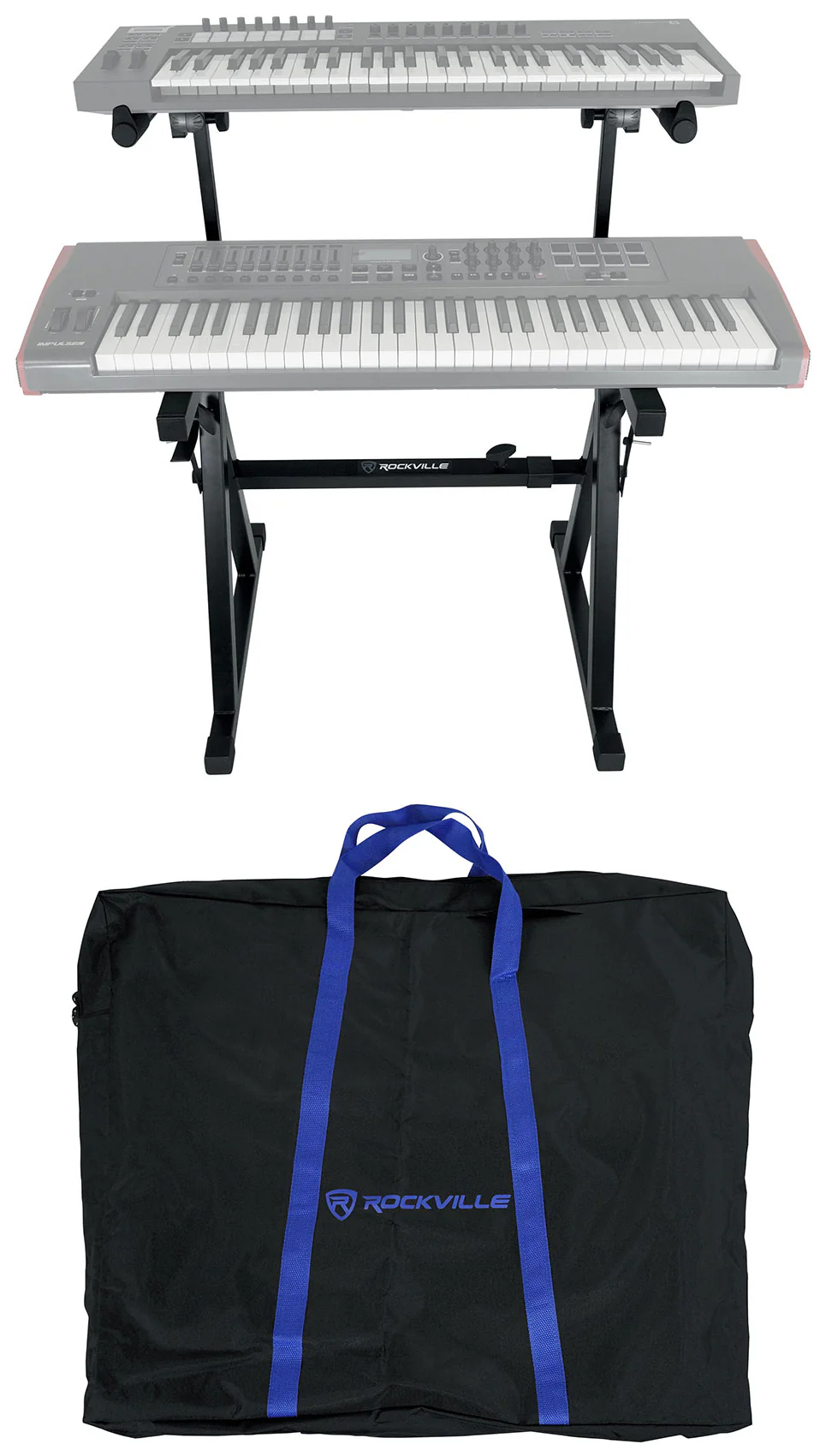 Rockville Z55 Keyboard Stand + KS1 DJ Shelf Bundle - Image 14